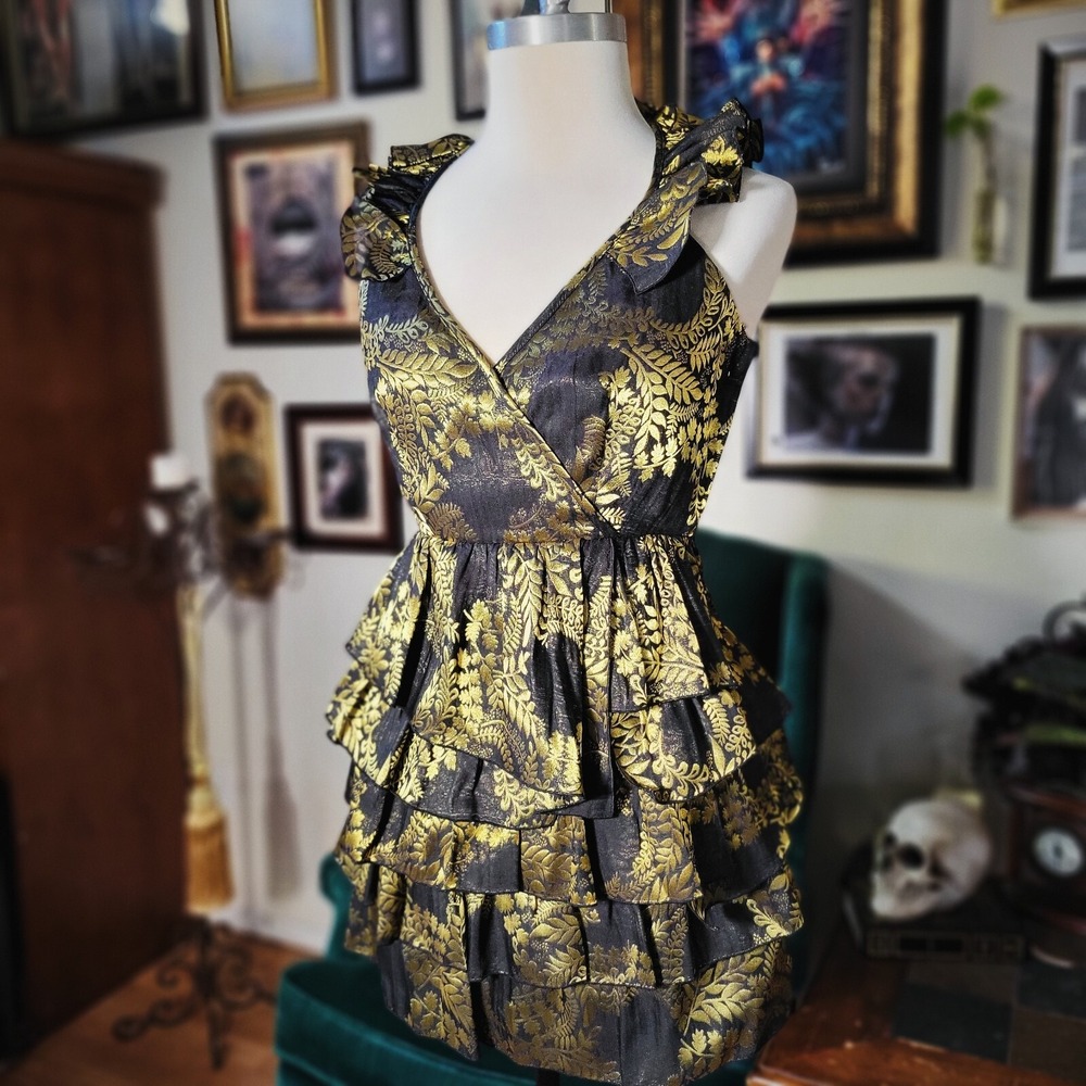 JUICY COUTURE Gilded Gold‎ Cocktail Mini Dress